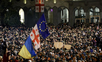 Tbilisi, Georgia - Durante la manifestazione del 29 ottobre 2024 (foto F. Baccini)