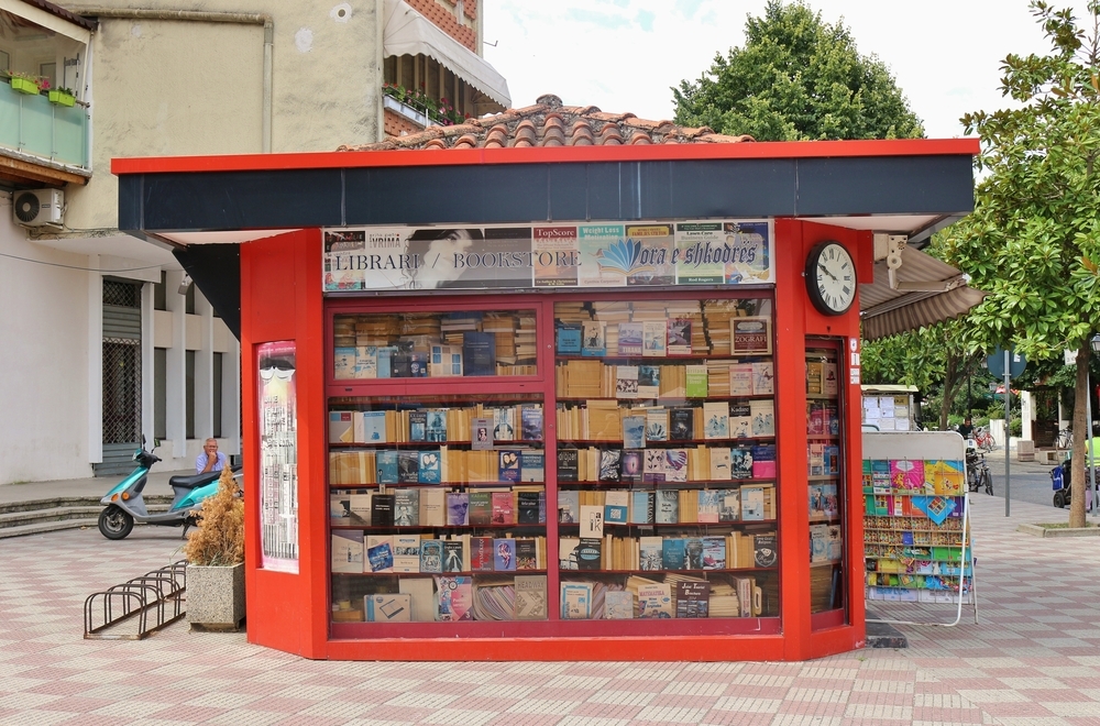 Book store in the center of Skoder, Albania