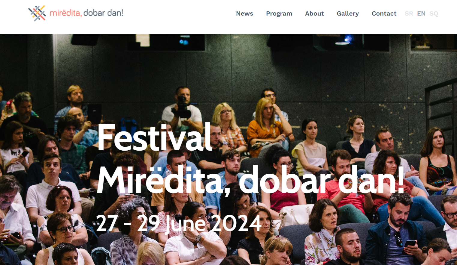Homepage del festival “Mirëdita, dobar dan”