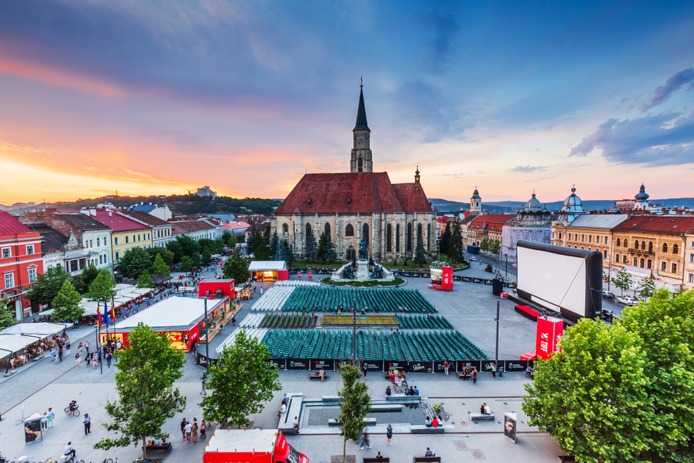 La piazza di Cluj, Romania, durante lo svolgimento del TIFF © SCStock/Shutterstock