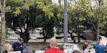 Durante le proteste a Novi Sad - Foto M. Moratti