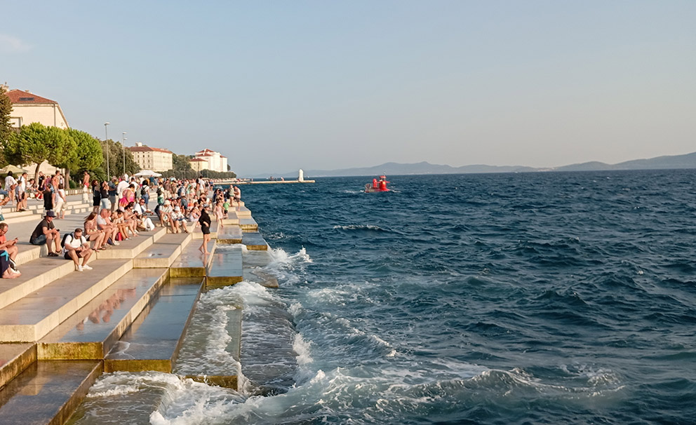 Zara, Croazia, l'organo marino al tramonto - foto F. Fiori