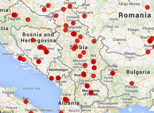 Serbia Map. Serbian Cities on Map. Map of Serbia with Regions.