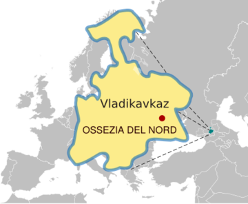 Mappa Ossezia del Nord