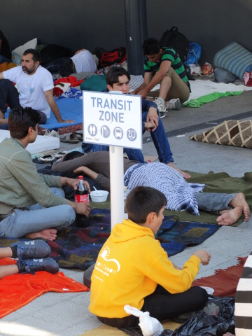 Area della zona di transito, stazione di Keleti Area della zona di transito, stazione di Keleti