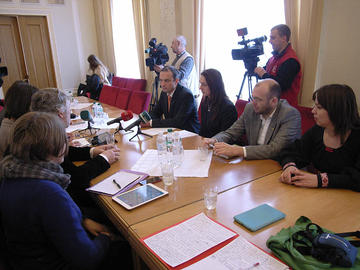 L'incontro con Sobolyev e Hopko (foto P. Bergamaschi) L'incontro con Sobolyev e Hopko (foto P. Bergamaschi)