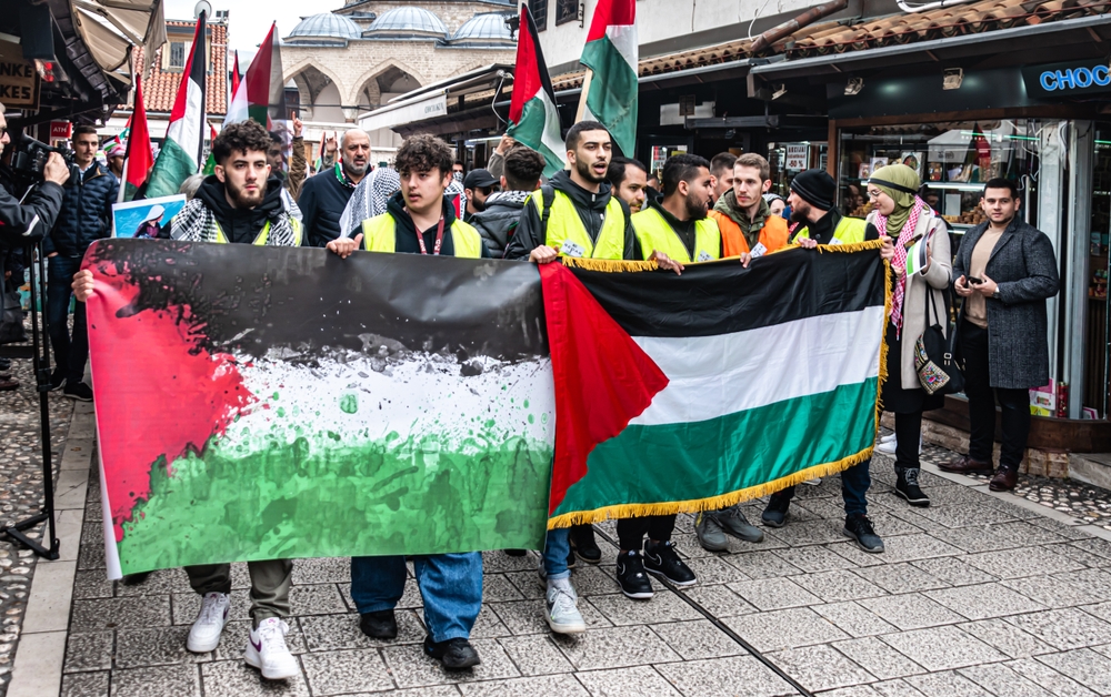 Bosnia and Herzegovina, Thousands rally in Sarajevo in support of Palestine © Vedad.Ceric/Shutterstock Bosnia and Herzegovina, Thousands rally in Sarajevo in support of Palestine © Vedad.Ceric/Shutterstock