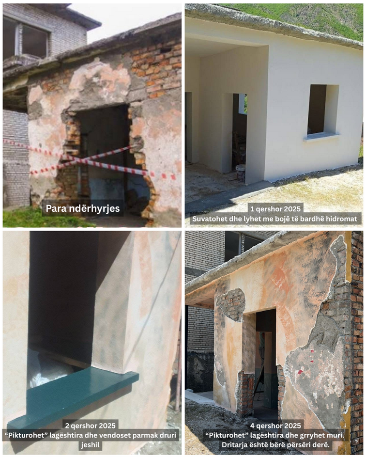 An image released by the Ministry of Economy, Culture and Innovation shows the progress of the interventions on one of the Spaç buildings An image released by the Ministry of Economy, Culture and Innovation shows the progress of the interventions on one of the Spaç buildings